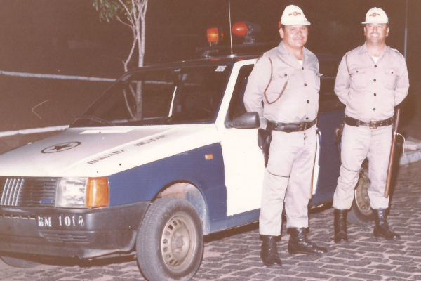 Brigadianos Motta e João “Pitoco” na década de 1980